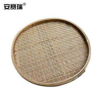 安赛瑞 竹制圆形竹筛子 Φ32cm 本色 （单位：个） 530920