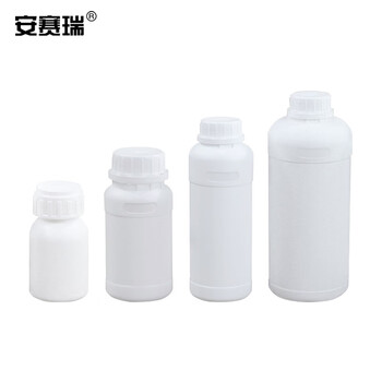安赛瑞 塑料圆口溶剂瓶（2个装）实验室试剂样品瓶广口圆瓶留样瓶化工瓶 50ml （包） 600573