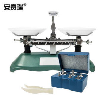 安赛瑞 托盘天平 教学天平架盘天平砝码机械天平物理天平药材秤实验仪器 量程1000g 精度1克 含砝码 （个） 601110