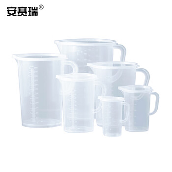 安赛瑞 加盖量杯 带盖带把手刻度烧杯 实验室塑料容器 5000ml （个） 6K00014