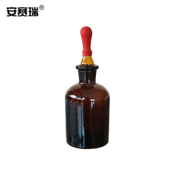 安赛瑞 玻璃滴瓶 实验用磨口棕色分装瓶 含红色胶头 30ml （个） 6K00045