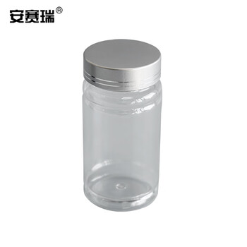 安赛瑞 样品瓶 塑料广口竹节包装瓶 固体片剂胶囊小药瓶 透明200ml 10个（个） 6A00403