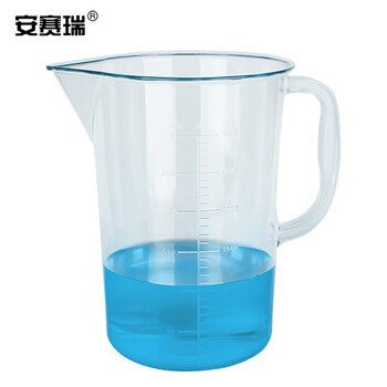 安赛瑞 量杯 PC透明带刻度大容量量筒 实验室带把手计量杯 3000ml（个） 6A00674