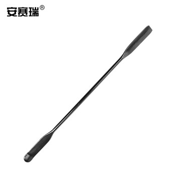 安赛瑞 不锈钢微量药匙 实验室取样药刮化学试剂药勺 厚款双头一平一弯 220mm（个） 601450