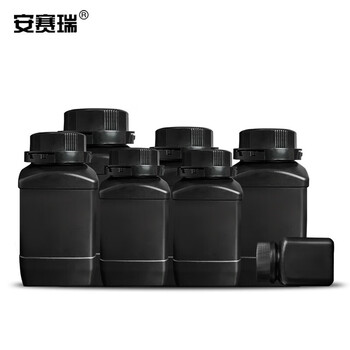 安赛瑞 塑料方形试剂瓶（5个装）黑色防盗盖试剂瓶避光方瓶样品瓶塑料瓶采样瓶 60ml（包） 600699