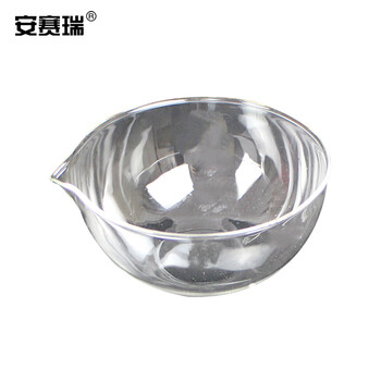 安赛瑞 玻璃蒸发皿 实验器皿平底蒸发皿具嘴玻璃元皿 直径60mm（个） 600447