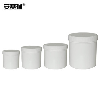 安赛瑞 螺旋罐带内盖（2个装）实验室塑料罐广口样品分装罐带盖包装密封罐油墨罐 乳白色 500ml（包） 600563