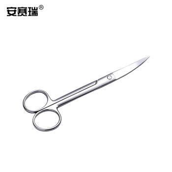 安赛瑞 不锈钢剪刀 实验室剪刀不锈钢拆线剪拆分剪 手术剪绷带剪组织剪 10cm 弯尖（把） 600717