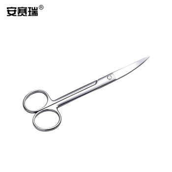安赛瑞 不锈钢剪刀 实验室剪刀不锈钢拆线剪拆分剪 手术剪绷带剪组织剪 18cm 弯尖（把） 600725
