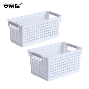 安赛瑞 实验用收纳篮（2个装）塑料镂空置物篮子多用收纳筐储物挂篮挂架储物篮套装（包） 600817