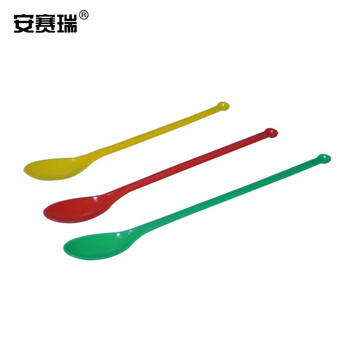 安赛瑞 塑料药匙三件套（10套装）实验室塑料小勺药粉勺微量取样药勺 黄红绿三色（套） 600963