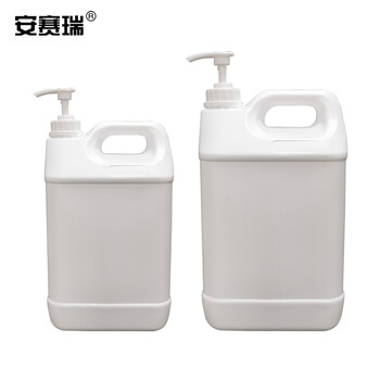 安赛瑞 塑料压泵桶 压泵式分装桶方形试剂桶酒桶包装桶壶扁桶密封桶 1L（个） 601046