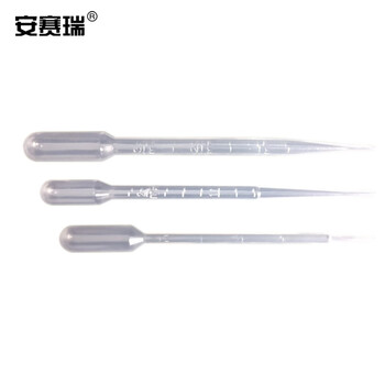安赛瑞 一次性巴氏吸管（1000支装）塑料吸管滴管【不带刻度】转液管 0.5ml 长度115㎜ （包） 6A00018