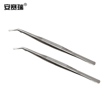 安赛瑞 不锈钢镊子(5支)弯头18cm(包) 600159