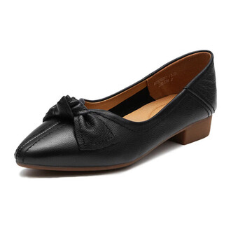 谋福 女鞋新款法式浅口软底单鞋妈妈鞋百搭通勤平底鞋女(黑色 39 ) 100047207525