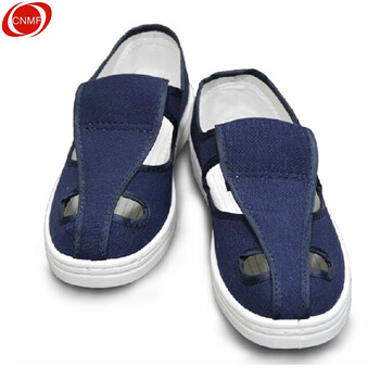 谋福 9952 四孔鞋防静电鞋电子厂男女款 白色四孔帆布鞋 36 100004416076