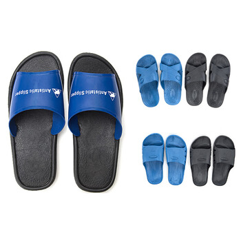 谋福 托鞋黑色蓝色SPU/PVC交叉拖鞋防滑工鞋无尘车间ESD拖鞋(SPU六孔拖鞋黑色 39 ) 100032144527