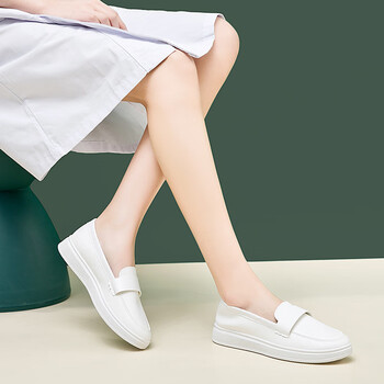 谋福 春季护士鞋女软底小白鞋工作鞋（PU护士鞋-白色） 38 100042228214