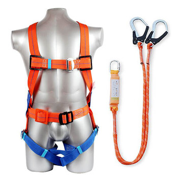 谋福 高空作业安全带 安全绳全身五点欧式保险带 施工双保险安全带 【欧式双绳大钩（带缓冲包）】 100118577344