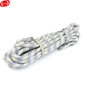 谋福 8704 户外救援攀岩登山绳 高空作业安全绳 应急救援绳（12毫米白色15米款 附赠手套及安全钩） 8301763