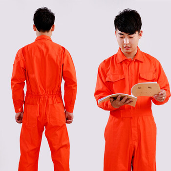 谋福 反光条连体工作服 劳保工装连体服 （桔红色） 4XL 183-193cm 185-200斤 100134383944