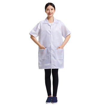 谋福 防静电服短袖大褂 无尘工作服 白色短袖大褂 XL 100093494815