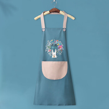 谋福 围裙罩 厨房防水防油餐饮工作服   (普通烟蓝2件装) 100046296269