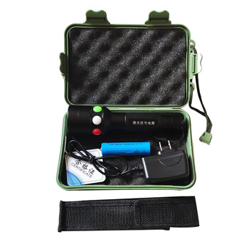 谋福 铁路强光信号灯三色手电筒 充电远射防护警示指示灯手绳工作灯【红白绿盒装【一电一充】 100126752669