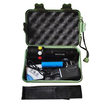 谋福 铁路强光信号灯三色手电筒 充电远射防护警示指示灯手绳工作灯【红白黄盒装【一电一充】 100126753081