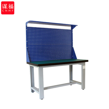 谋福 7047 重型防静电钳工工作台车间不锈钢实验桌子操作台(1.8米双挂板带灯架) 100016667837