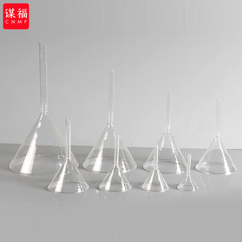 谋福 1096 高硼硅玻璃三角加厚料短颈短管标准漏斗 标准漏斗 （灯工直径75mm高硼硅） 100032041616