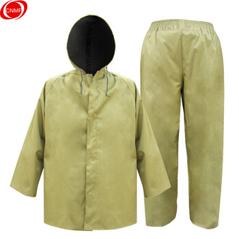 谋福 80192 分体式加厚帆布抗洪救灾建筑工矿雨衣雨裤套装橡胶雨衣劳保电动车骑行雨具(帆布分体款)可定制 6743871