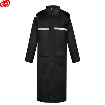 谋福 8016黑色长款连体风衣式雨衣 执勤劳保骑行雨衣雨披（HD长款雨衣）175码 100021489903