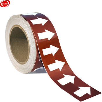 谋福 9467管道标识反光膜 流向导向指示标签 箭头标标贴 反光标识消防不干胶贴（棕色15cm*20m） 100001336927