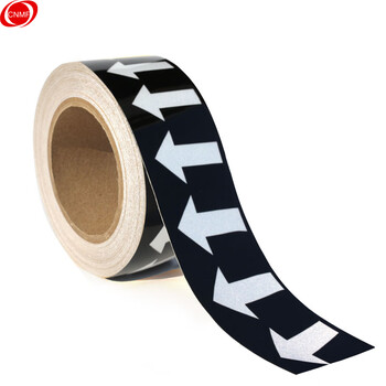 谋福 9460管道标识反光膜 流向导向指示标签 箭头标标贴 反光标识消防不干胶贴（黑色 10cm*20m） 100001751666