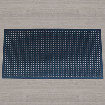 谋福 酒店厨房卫生间地垫 耐磨酒店方块拼接厨房防滑垫橡胶垫片（黑色橡胶90cm*150cm） 100059005038