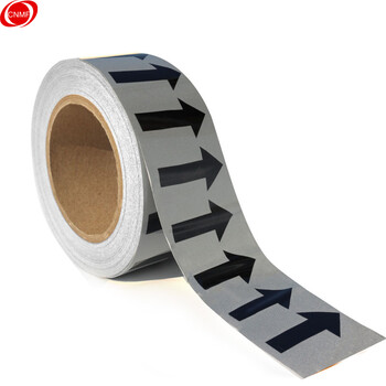 谋福 9449管道标识反光膜 流向导向指示标签 箭头标标贴 反光标识消防不干胶贴（ 灰色 5cm*20m） 100001751568