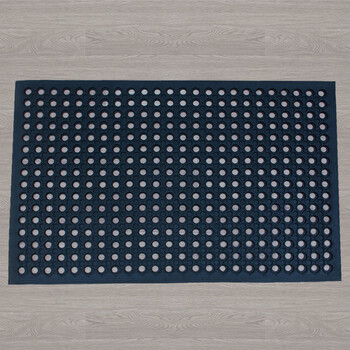 谋福 酒店厨房卫生间地垫 耐磨酒店方块拼接厨房防滑垫橡胶垫（黑色橡胶60cm*90cm） 100059005070