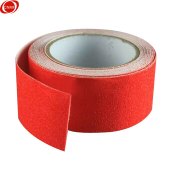 谋福 9068 地面磨砂防滑胶带 警示胶带 耐磨楼梯台阶磨砂地贴 （红色 10米长*10厘米宽） 100123752016