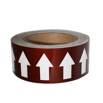 谋福 管道标识反光膜 流向导向指示标签 箭头标标贴 反光标识消防不干胶贴（ 棕色 3cm*20m）9443 100002558456