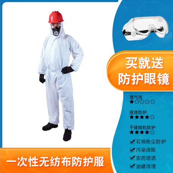 谋福 一次性无纺布连体养殖厂喷洒农药畜牧隔离服【特防认证】（赠防雾护目镜）702 100012327688