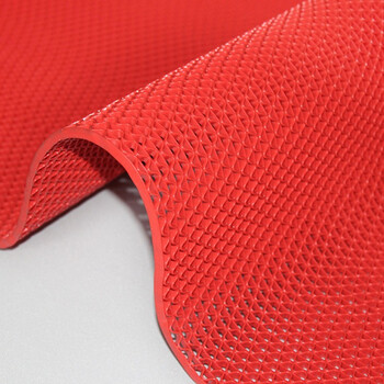 谋福 364 防滑垫S型镂空防水地垫厨房浴室卫生间游泳池脚垫PVC塑料地毯（红色宽1.2米*1米厚4.5mm） 100020105126