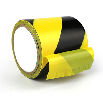 谋福 8483 警示胶带 地板胶带斑马线胶带 地面标识警戒线 加宽10cm款长18m（黑黄色款） 100123443356