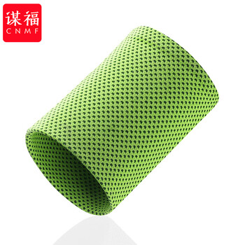 谋福 运动护腕  男女跑步腕带 冰爽吸汗冰丝举重护手带(清新绿M 2只装) 100036948743