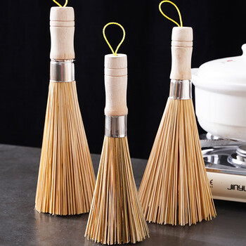 谋福 洗锅刷 原木手柄竹锅刷 厨房大饭店老式洗铁锅清洁刷(3只装大号) 100043119689