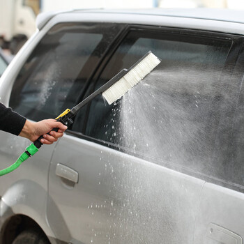 谋福 泡沫三角刷  白色大三角刷软毛PPT洗车刷子洗车器配件 带手柄泡沫装置 100087577618