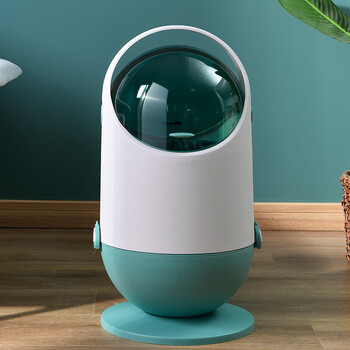 谋福 垃圾桶 卫生间厨房有盖垃圾箱客厅收纳篓【特大号（55*31cm）双内胆 双开盖蓝色】 100058304514