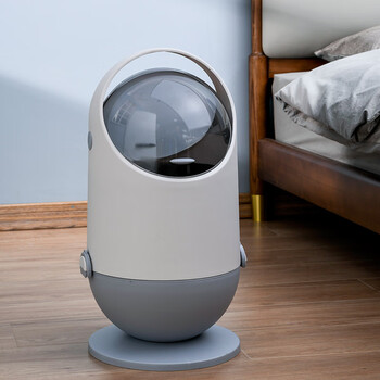 谋福 垃圾桶 卫生间厨房有盖垃圾箱客厅收纳篓【特大号（55*31cm）单内胆 双开盖灰色】 100058304528