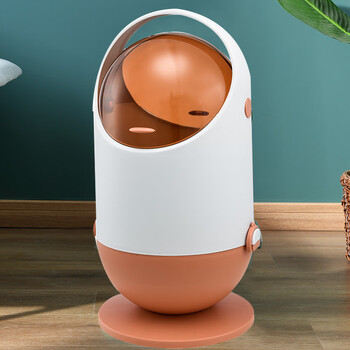 谋福 垃圾桶 卫生间厨房有盖垃圾箱客厅收纳篓【特大号（55*31cm）单内胆 双开盖橙色】 100062665057