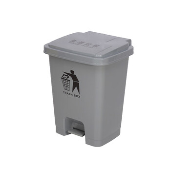谋福 1178 医疗垃圾桶利器盒脚踏式锐器盒带盖废物垃圾箱（60L灰色生活垃圾桶 加厚   ） 100004242527